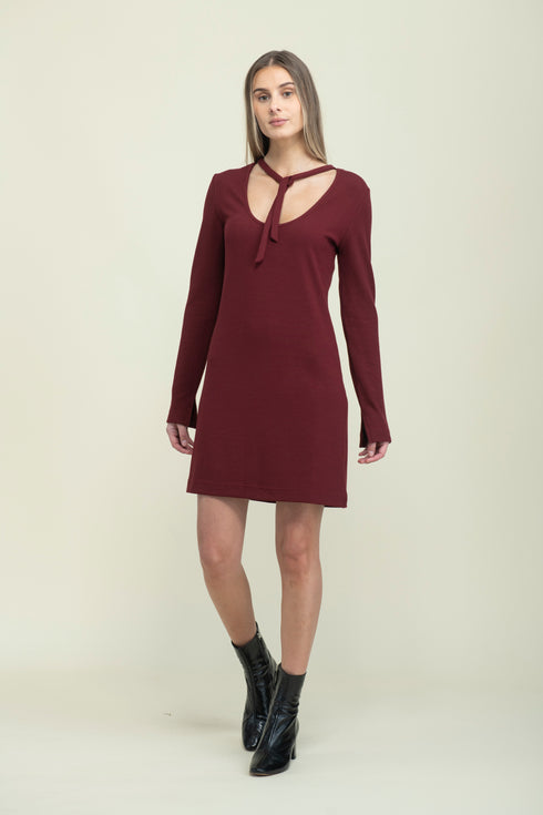 Katie-Reversible Tie Neck Dress